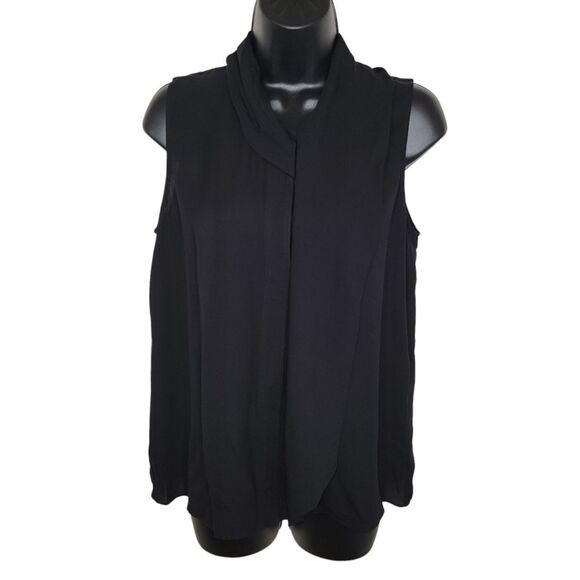 Theory draped tie shell classic black silk camisole size Small - Picture 2 of 9